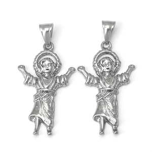 Vintage roestvrijstalen engelhangers met reliëfdetails voor doe-het-zelf sieraden