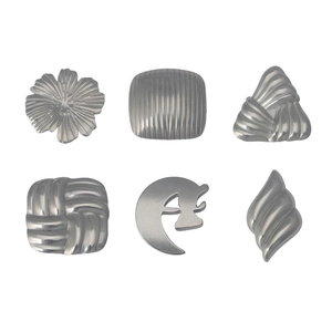 Lot de 6 pendentifs géométriques en acier inoxydable argent mat pour création bijoux