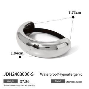 U-förmiger Haarkringel aus poliertem Edelstahl mit elastischem Band 7.73cm glänzend