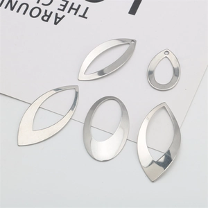 Colgantes geométricos de acero inoxidable en forma de óvalo para joyería DIY