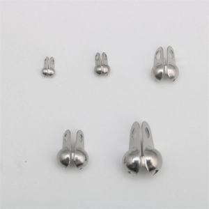 Chiusure per connettore a catena a sfere in acciaio inox per gioielli DIY in cinque taglie
