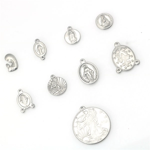 Religious Virgin Mary and Liberty coin stainless steel charms for DIY jewelry making