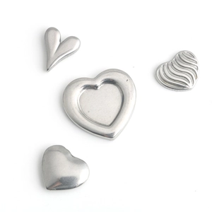 Pendentif Cœur en Acier Inoxydable Punk Hip Hop Charmes Cœur Métallique Argent pour Collier Bracelet DIY Accessoires Bijoux