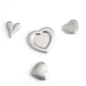 Pendentifs cœur en acier inoxydable style punk pour bijoux DIY en quatre modèles uniques