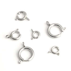 Fermoirs à ressort polis en acier inoxydable de tailles variées pour bijoux DIY