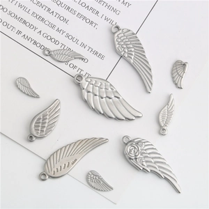 Pendentifs Ailes d'Ange en Acier Inoxydable Avec Fleur de Rose pour la Fabrication de Bijoux DIY Colliers Bracelets
