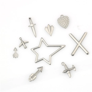 Stainless Steel Airplane Dagger Heart Star Pendants DIY Jewelry Making Punk Hip Hop Silver Charms For Necklace Bracelet