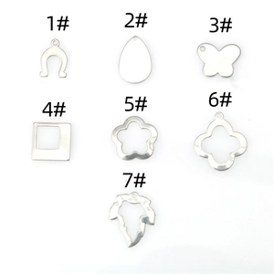 Pendentifs en acier inoxydable poli pour bijoux DIY en forme de papillon et de fleur
