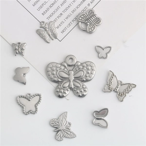 Pendentif Papillon en Acier Inoxydable Pour Fabrication de Collier Bracelet DIY Charms en Métal Pour Accessoires Bijoux
