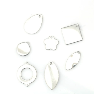 Polished stainless steel geometric jewelry charms for DIY necklaces and bracelets making