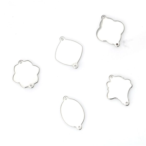 Colgantes Irregulares Ovalados de Acero Inoxidable Pulido en Forma de Hoja para Fabricación de Joyería DIY Collares Pulseras Accesorios