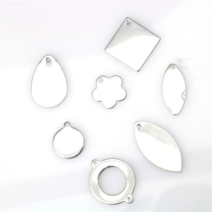 Polished stainless steel geometric charms in various shapes for DIY necklace and bracelet