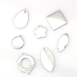 Stainless Steel Geometric Pendants Mirror Polished Round Water Drop Rhombus Shapes For DIY Necklace Bracelet Jewelry Making