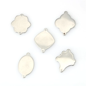 Set de colgantes de acero inoxidable para joyería DIY con acabado plateado fino