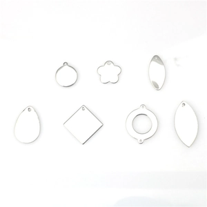 Polished stainless steel geometric pendants in various shapes for DIY jewelry making