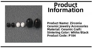 Detailed view of zirconia ceramic oval beads with a smooth finish and central hole for DIY