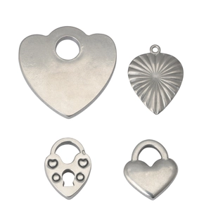 Stainless Steel Heart Shaped Pendant Lock DIY Accessories For Jewelry Making Necklace Bracelet Silver Heart Charm