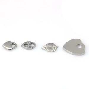 Set of four unique heart-shaped stainless steel pendants for DIY jewelry making