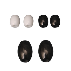 Polished zirconia ceramic oval spacer beads for DIY jewelry in black and white colors
