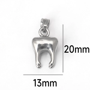 Polierter Weisheitszahn Anhänger aus Edelstahl mit Maßen von 20mm mal 13mm