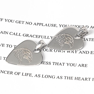 Pendentifs médiator en acier inoxydable poli avec gravure d'aigle et bélière intégrée