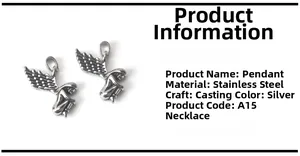 Macro detail of casting process for silver stainless steel angel wing charms