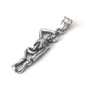 Pendentif squelette gothique vintage en acier inoxydable pour colliers et bijoux DIY