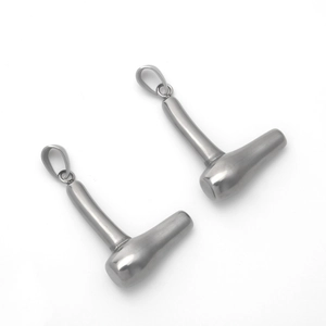 Pendentifs sèche-cheveux en acier inoxydable style industriel avec finition argentée mate
