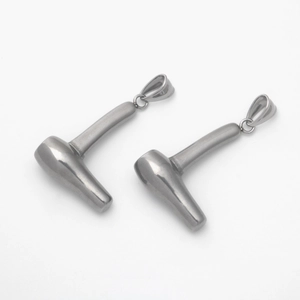 Pendentifs en forme de marteau en acier inoxydable poli brillant pour hommes et femmes