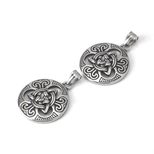 Pendentif en acier inoxydable avec nœud celtique et gravure triquetra pour collier
