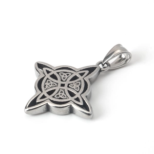 Vintage stainless steel Celtic Witch Knot pendant necklace with Triquetra symbol