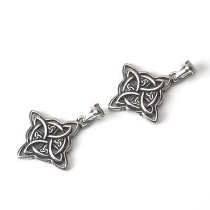 Retro stainless steel Celtic knot pendant necklace for men and women in punk style