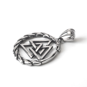 Βίκινγκ κολιέ Ouroboros με σύμβολο Valknut μενταγιόν από vintage ανοξείδωτο ατσάλι