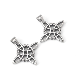 Vintage Celtic knot pendants in polished stainless steel for men and women