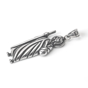 Pendentif Jésus Saint en acier inoxydable de style vintage argenté pour collier homme femme