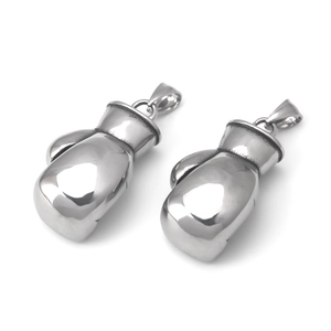 Polished stainless steel boxing glove pendant necklace for men hip hop street fashion