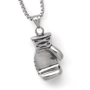 Retro Stainless Steel Boxing Gloves Pendant Necklace For Men Hip Hop Street Fashion Sporty Jewelry Gift