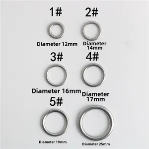 Detailed size comparison of stainless steel O-rings ranging from 12mm to 25mm diameter