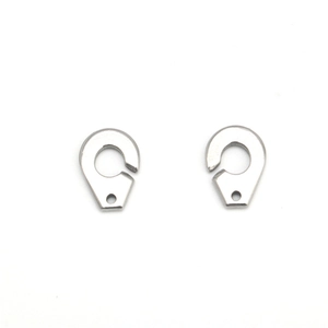 Close-up of stainless steel punk handcuff clasps for DIY necklace and bracelet jewelry