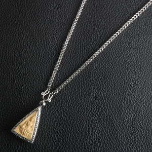 Vintage Stainless Steel Wheat Chain Necklace For Men Women Thai Amulet Pendant Hanging Chain Religious Jewelry Accessory