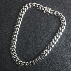Collier Chaîne Hip Hop en Acier Inoxydable Maille Gourmette pour Hommes Femmes Collier Poli Finition Miroir Bijoux Tendance