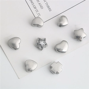 Ciondoli in Acciaio Inossidabile a Forma di Cuore Stella Croce per Creazione Gioielli DIY Bracciale Collana Accessori Perline