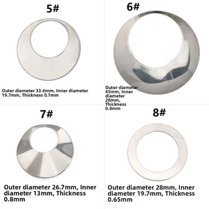 Größentabelle mit Innen- und Außendurchmesser der geometrischen Edelstahl-Ohrringe