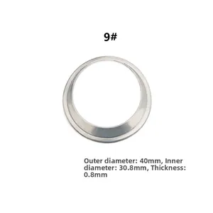 Makroansicht von Edelstahlring mit 40mm Außendurchmesser und 30,8mm Innendurchmesser