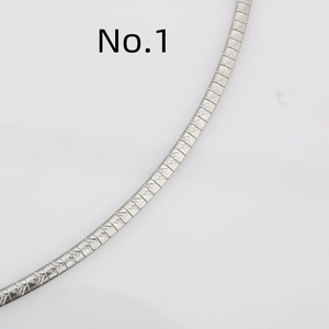 Textured flat snake chain necklace in stainless steel with elegant diamond pattern