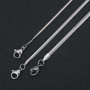 Minimalist Stainless Steel Flat Snake Bone Chain Necklace For Men Women Hip Hop Style Polished Metal Jewelry Accessories