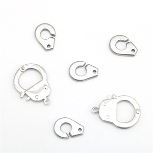 Punk style stainless steel handcuff and hook charm pendants for DIY jewelry making