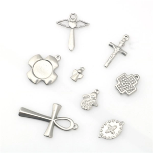 Colgantes de ángel y cruz de acero inoxidable para joyería DIY de estilo punk gótico