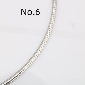 Collana a catena piatta omega in acciaio inossidabile argento lucido No.6
