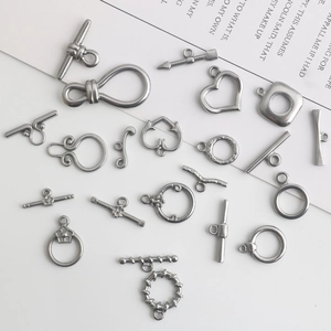 Stainless Steel Jewelry OT Clasps Heart Round Toggle Clasps For DIY Bracelet Necklace Making Findings Vintage Metallic Connectors